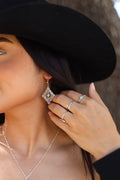 Gold silver & turquoise earrings