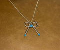 Silver & turquoise bow necklace