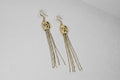 Gold fringe cowboy hat earrings