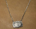 Silver buckle J necklace ￼