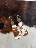 Cowhide earrings jewelry