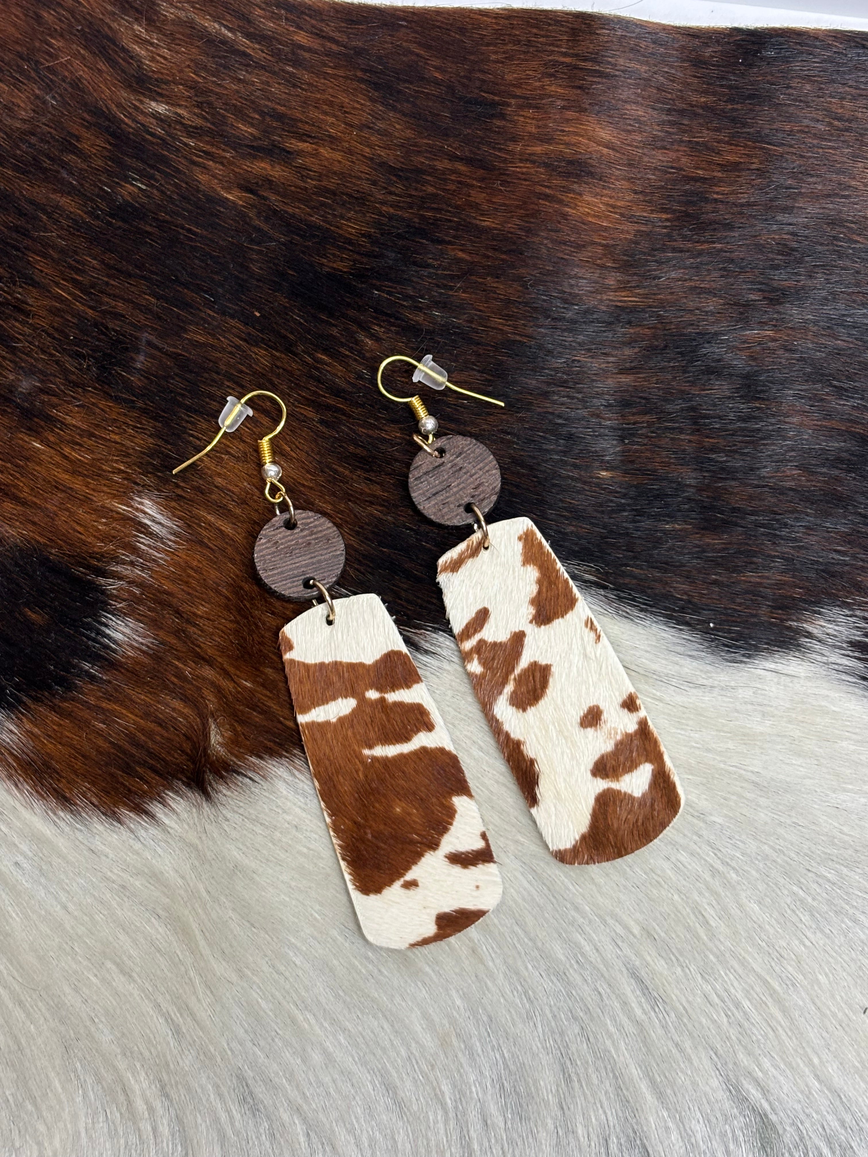 Cowhide earrings jewelry