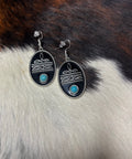 Black Boot Stitch Earrings