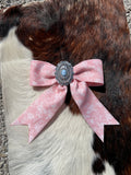 Pink rose medium bow