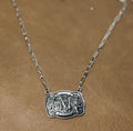 Silver buckle M necklace ￼