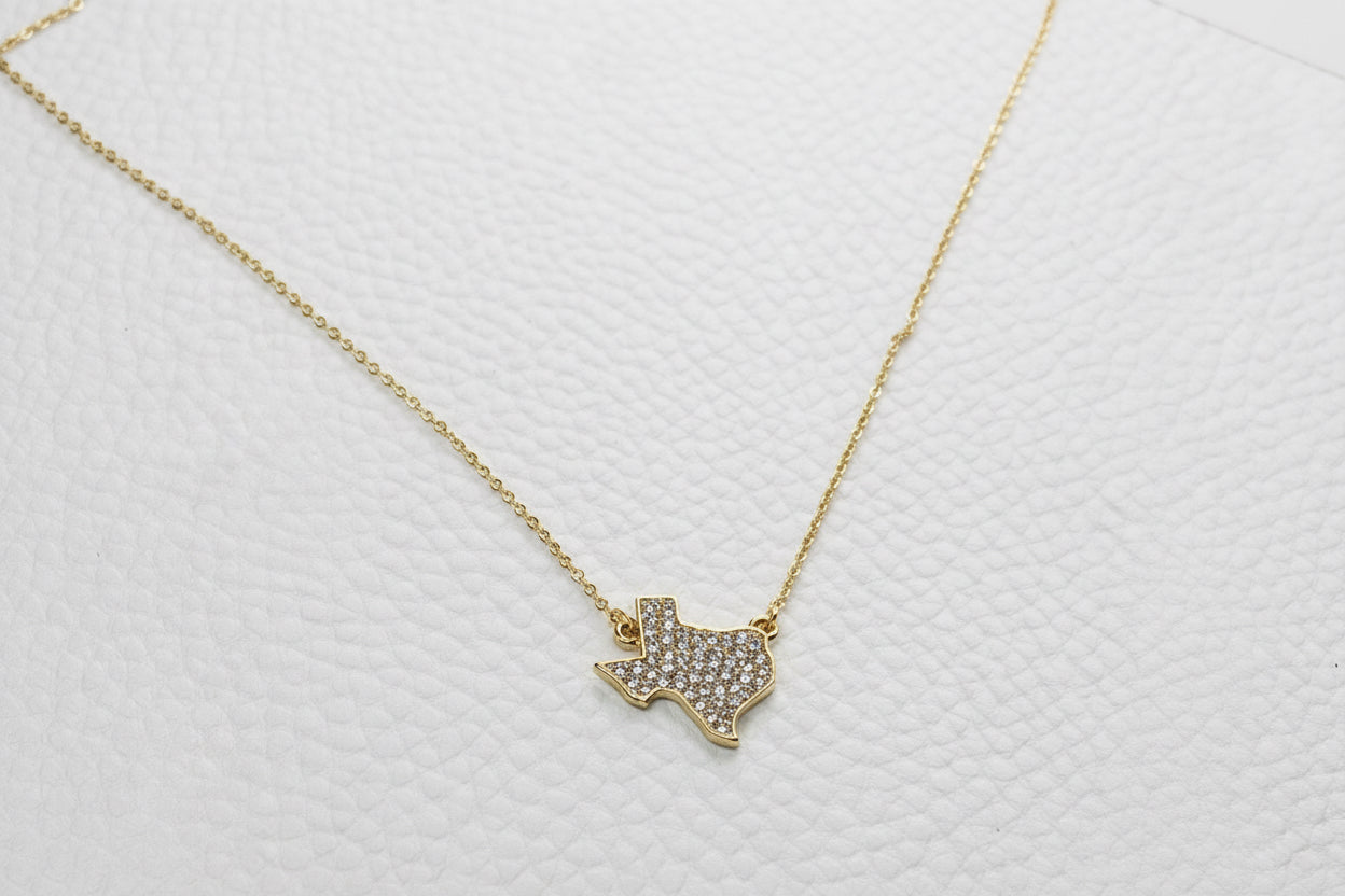 Gold Texas rhinestone necklace